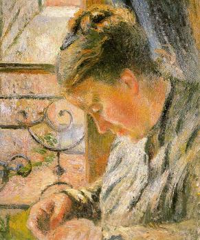 卡米耶 畢沙羅 Portrait of Madame Pissarro Sewing near a Window